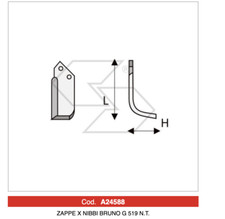 10 x ZAPPETTE ZAPPE MOTOZAPPA MOTOCOLTIVATORE PASBBO 93 G11 H72 L217 PIATTO 40x6