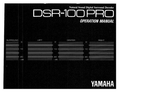 Yamaha dsr 100pro decoder - yamaha,