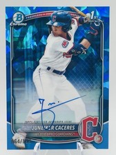 2025 Bowman Cromo Zaffiro JUNEIKER CACERES 1° Blu OC Auto #064/199 Guardiani
