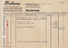 WUPPERTAL-BARMEN, fattura 1944, fabbrica di macchine Frobana