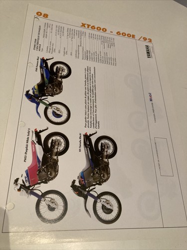 Yamaha xt600 xt600e 1992 - yamaha,