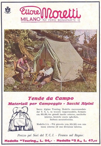 Pubblicita 1925 zaino - zaino, alpino
