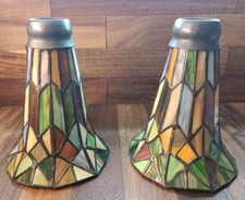 VINTAGE COPPIA DI PARALUMI TIFFANY IN VETRO DI MURANO CM 15 ALTEZZA CM 11 Ø