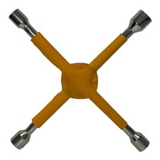 CHIAVE A CROCE PER SOSTITUZIONE RUOTE AUTO MACCHINA CON PROTEZIONE IN GOMMA PVC