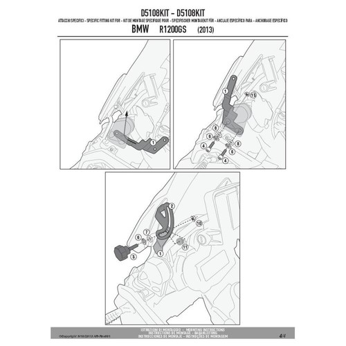 Kit spoiler bmw r1200gs - kit, r1200gs'13