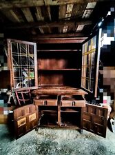 Credenza in legno vintage con vetri decorati!