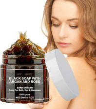 Sapone Nero Marocco Con Argan E Rose,Morocco Black Soap,100% Sapone Nero Marocch