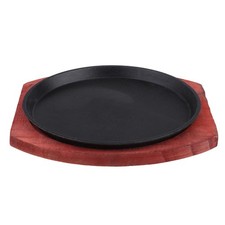  Piatto Di Legno Per Bistecca Piastra Cucina Ghisa Vassoio Pentole