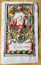 Santino Canivet Pergamena San Gerolamo Sec XVIII Dipinto A Mano