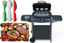 Barbecue gas con fuoco - a,
