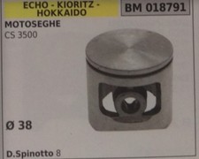 PISTONE COMPLETO DI SEGMENTI MOTOSEGA ECHO CS 3500 HOKKAIDO KIORITZ Diam.38