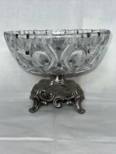 CENTROTAVOLA IN CRISTALLO CON BASE IN METALLO ARGENTO ARREDO CASA CUCINA SALA