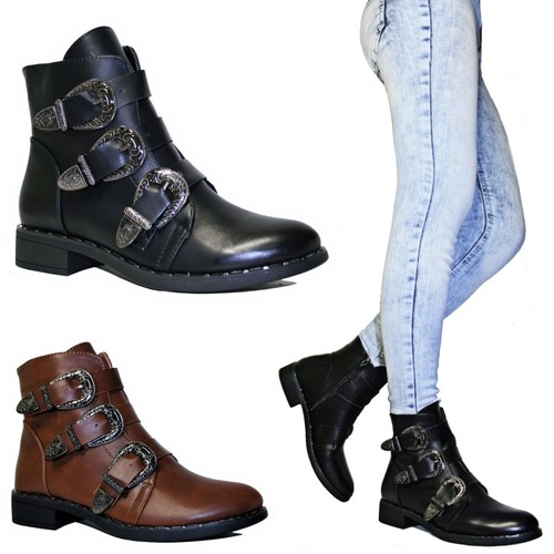 Scarpe donna stivaletti fibbie - scarpe,