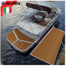 Eva Finto Teak Sintetico Marino Barca Tappeto 240×90cm Adesivo Tappet Marrone