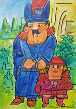 Olio Su Tela 50x35 - Ugo Tapparini -  L'arresto - Autentico di galleria