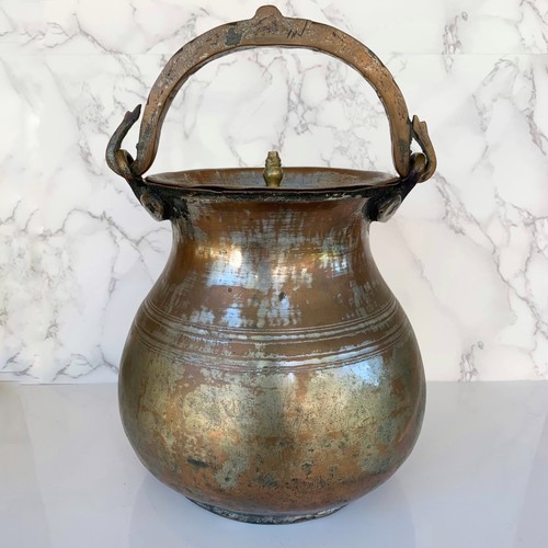 Antica pentola rame - , manico