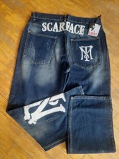 Pantaloni larghi Scarface taglia 36 rari fondo di magazzino Y2K hip hop streetwear