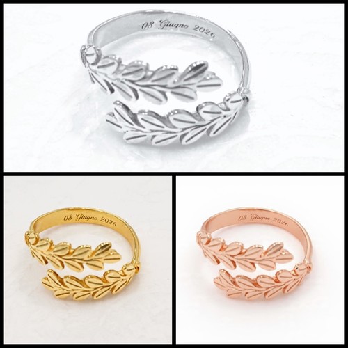Anello foglie alloro laurea - alloro,