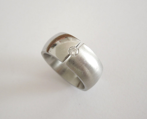 Anello acciaio inox pietra - acciaio,