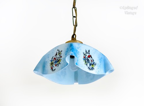 Blue opaline glass pendant - blue,
