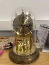 Orologio Da Tavolo Trenkle In Ottone Con Cupola In Vetro Quadrante  Vintage