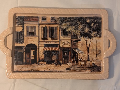 Parisian street cafe vassoio - cafe,,