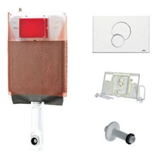 CASSETTA WC SCARICO KARIBA PLACCA BIANCA CANOTTO CONTROPLACCA MONOLITH 9.0 LT 9