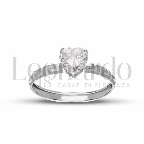 Anello donna solitario - donna, cuore