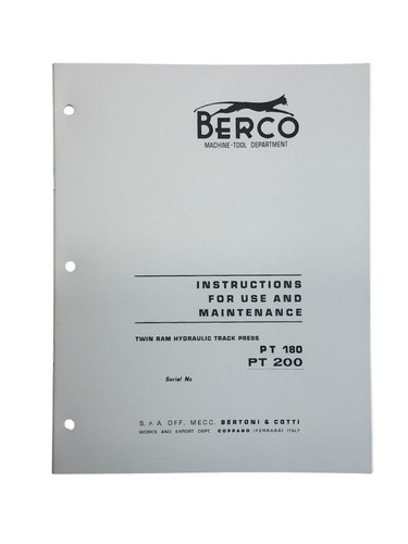 Manuale pressa idraulica berco - pressa,