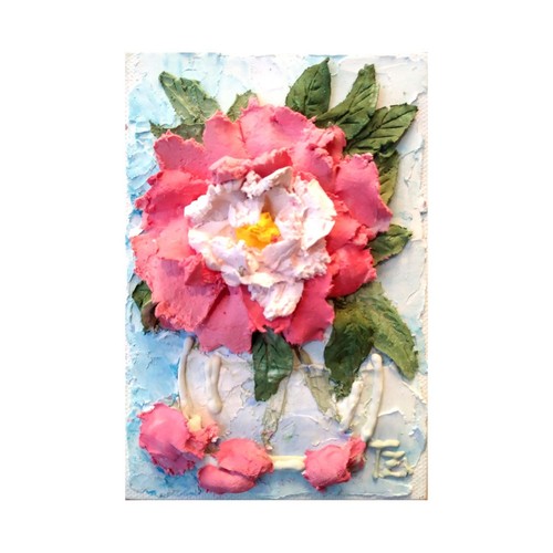 Peonies pink white sculptural - peonies,