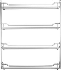 Fuchs - Portaspezie Vuota in Argento, Robusto Organizer Da Cucina per 24 Sparger