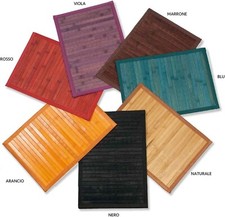 Tappeto stuoia bamboo legno bambù cucina passatoia antiscivol tinta unita Comart
