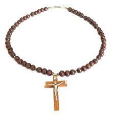 Collana con croce rosario da