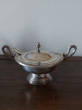 VECCHIA ZUCCHERIERA ARGENTO 800 CON CUCCHIAINO  - TAVOLA CUCINA             