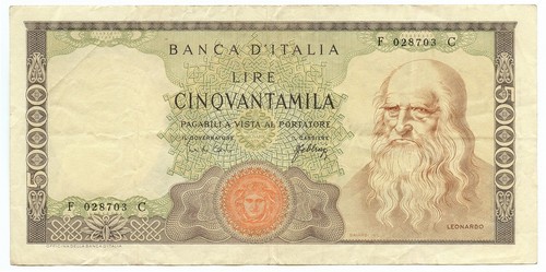 50000 lire banca italia - lire,