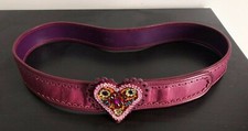 Rare MOSCHINO Cintura Belt Vintage 80/90's Pelle Leather Strass jewel heart пояс