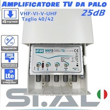 Amplificatore TV 4 ingressi 25dB VHF-UHF-IV-V  (Taglio 40/42) Fracarro 223748