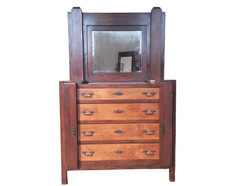 CASSETTONE IN MASSELLO COMPLETO DI SPECCHIERA INTEGRO E ORIGINALE EPOCA 900'