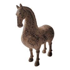 Cavallo - Scultura in materiale composito beige e nero, Cina, del XXI secolo