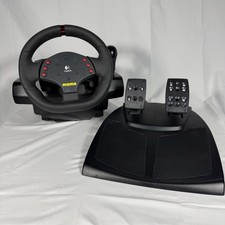 Logitech MOMO Racing Wheel Force Feedback USB Ruota e Pedali 2003 Vintage