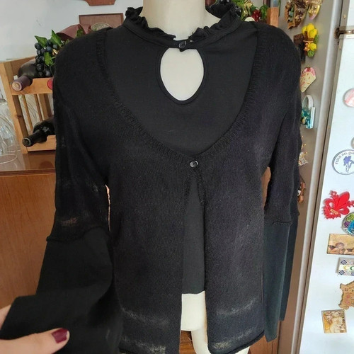 Maglia doppia cardigan lana