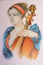 Giuliano pini litografia - litografia, 1984