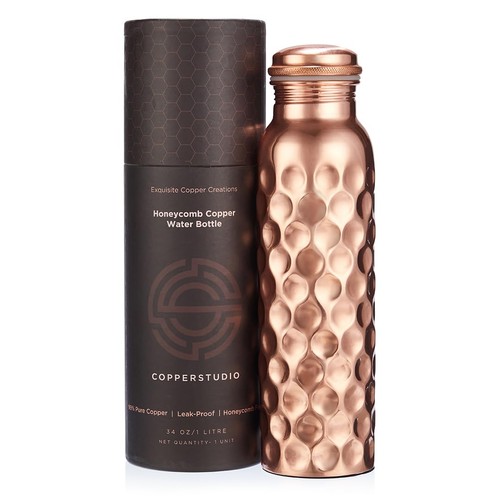 Honeycomb copper water bottle - honeycomb,