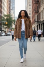 Giacca donna vintage pelliccia