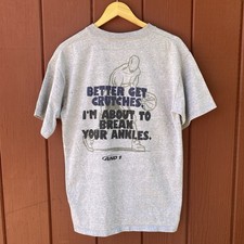 T-shirt vintage And1 Trash Talk basket rompi le caviglie taglia large grigio Y2K