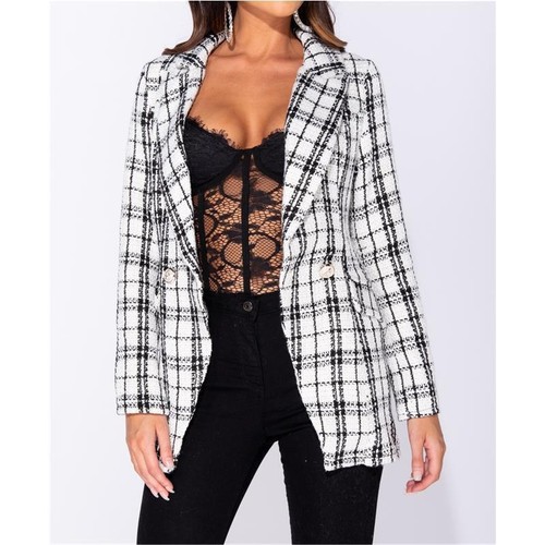 Quadrettato blazer donna - blazer,