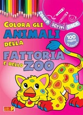 COLORA GLI ANIMALI DELLA FATTORIA E DELLO ZOO LIBRO NUOVO CRESCERE EDIZIONi