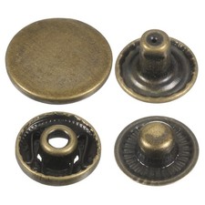 30Set Pulsante Tappo a Pressione 17mm Fissaggio a Scatto in Metallo per Pelle, Bronzo