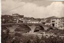 PONTREMOLI   B/N  VIAGGIATA  1956 SCORCIO PANORAMICO  CASTELLO PONTE