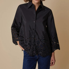 Camicia in taffettà ricamato